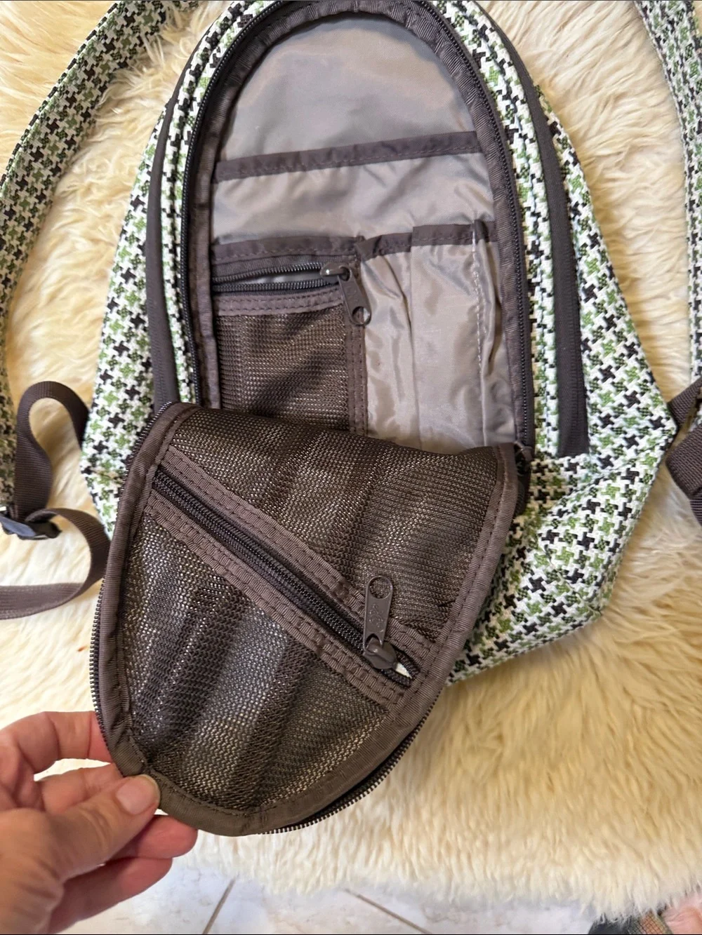 Houndstooth Pattern Green and Black Women's Dakine Backpack